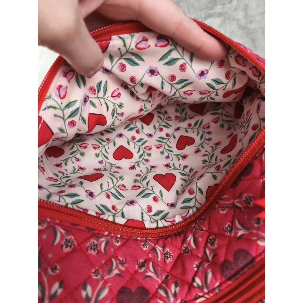Vera Bradley Crossbody Bag Floral Hearts Quilted Crossbody Bag Retired Print